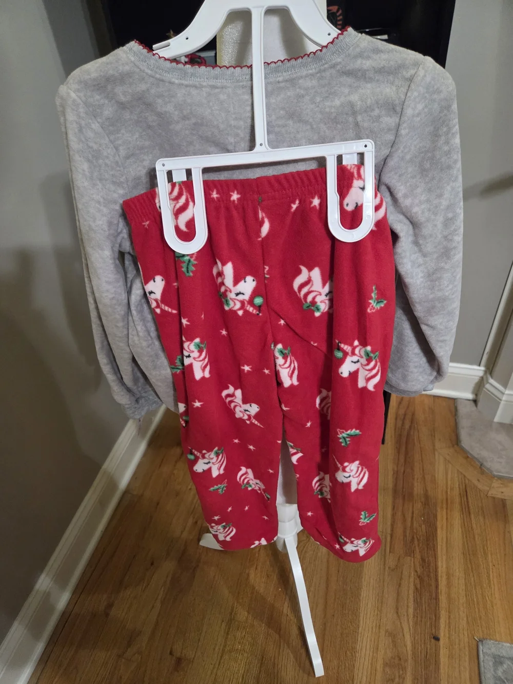 Carter's Gray & Red Unicorn Holiday Pajama Set